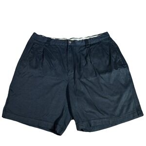 Tommy Bahama Shorts Men's Size 38 Black 100% Silk Pleated 7" Chinos Relax‎ Beach